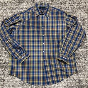 Polo Ralph Lauren Blue Orange Yellow Plaid Shirt